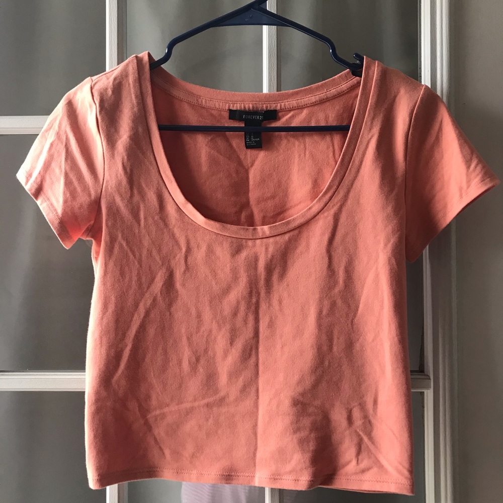 f21 salmon crop top